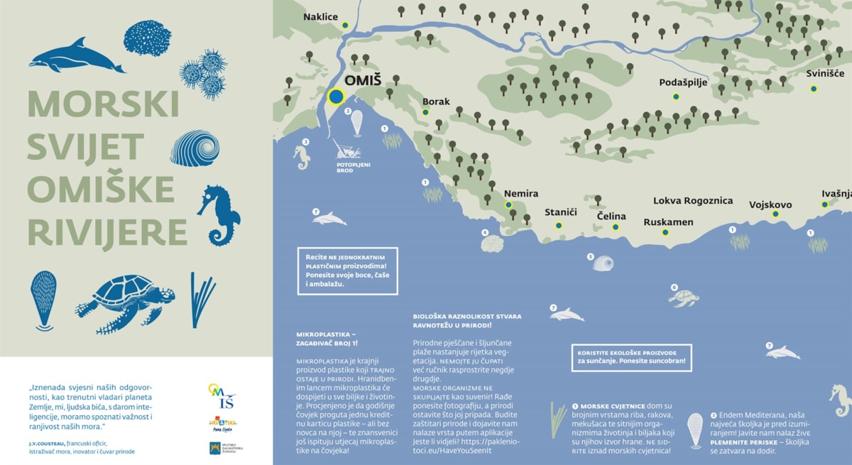 Uz potporu SDŽ, Turistička zajednica Omiša izradila letak "Morski svijet Omiške rivijere"