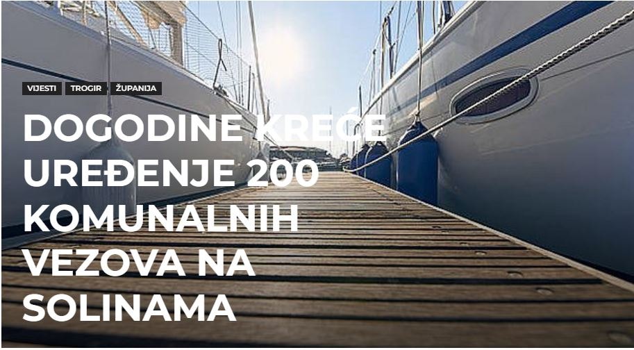 Dogodine kreće uređenje 200 komunalnih vezova na Solinama