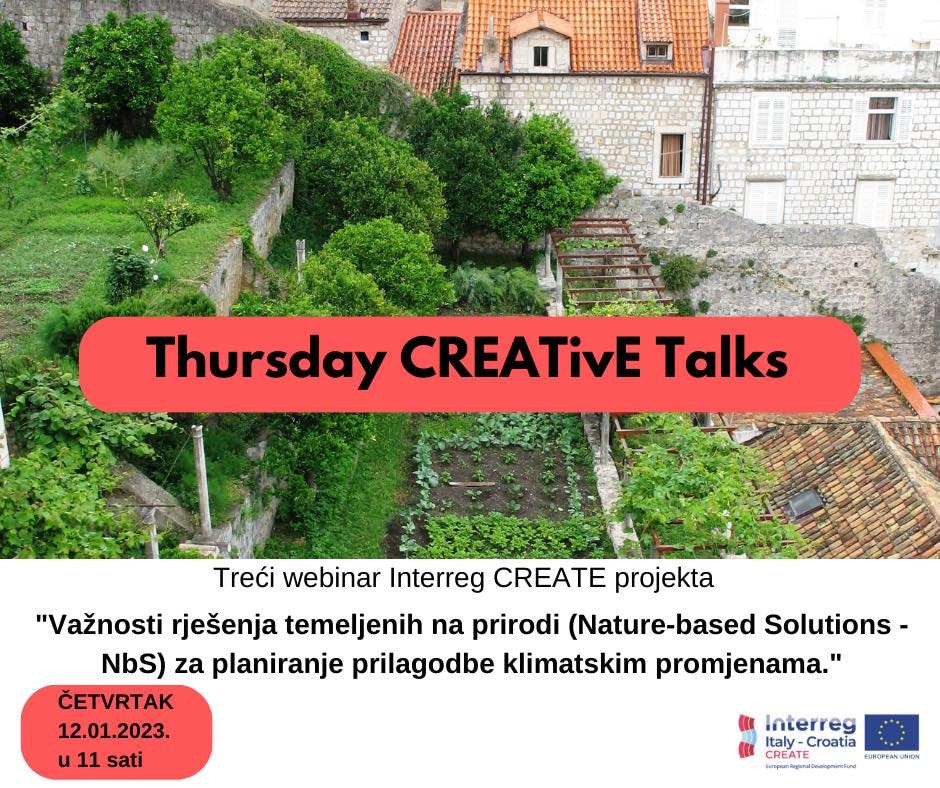 "Thursday CREATivE Talks" o važnosti rješenja temeljenih na prirodi za planiranje prilagodbe klimatskim promjenama